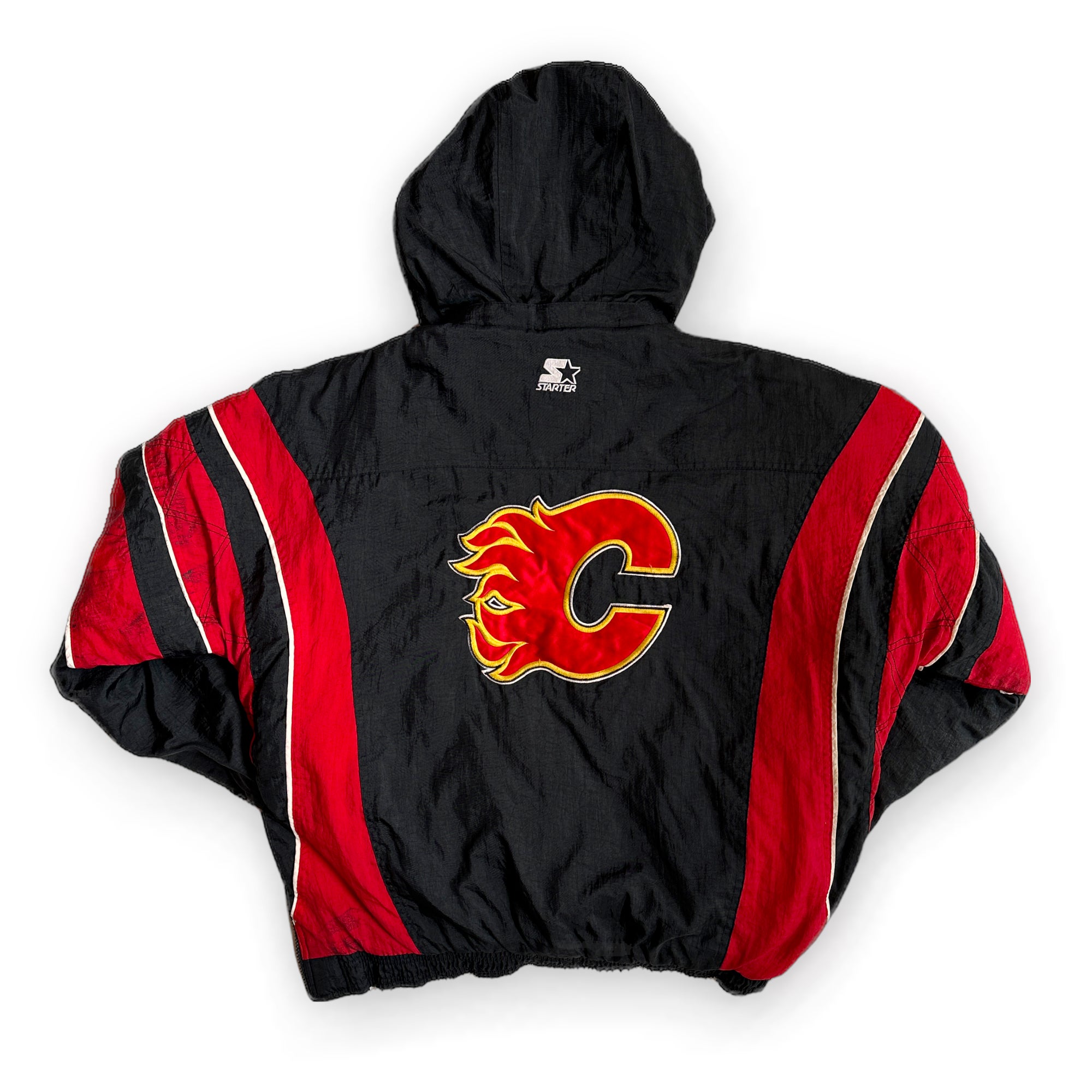 1990s Calgary Flames NHL Insulated Starter Embroidered Jacket