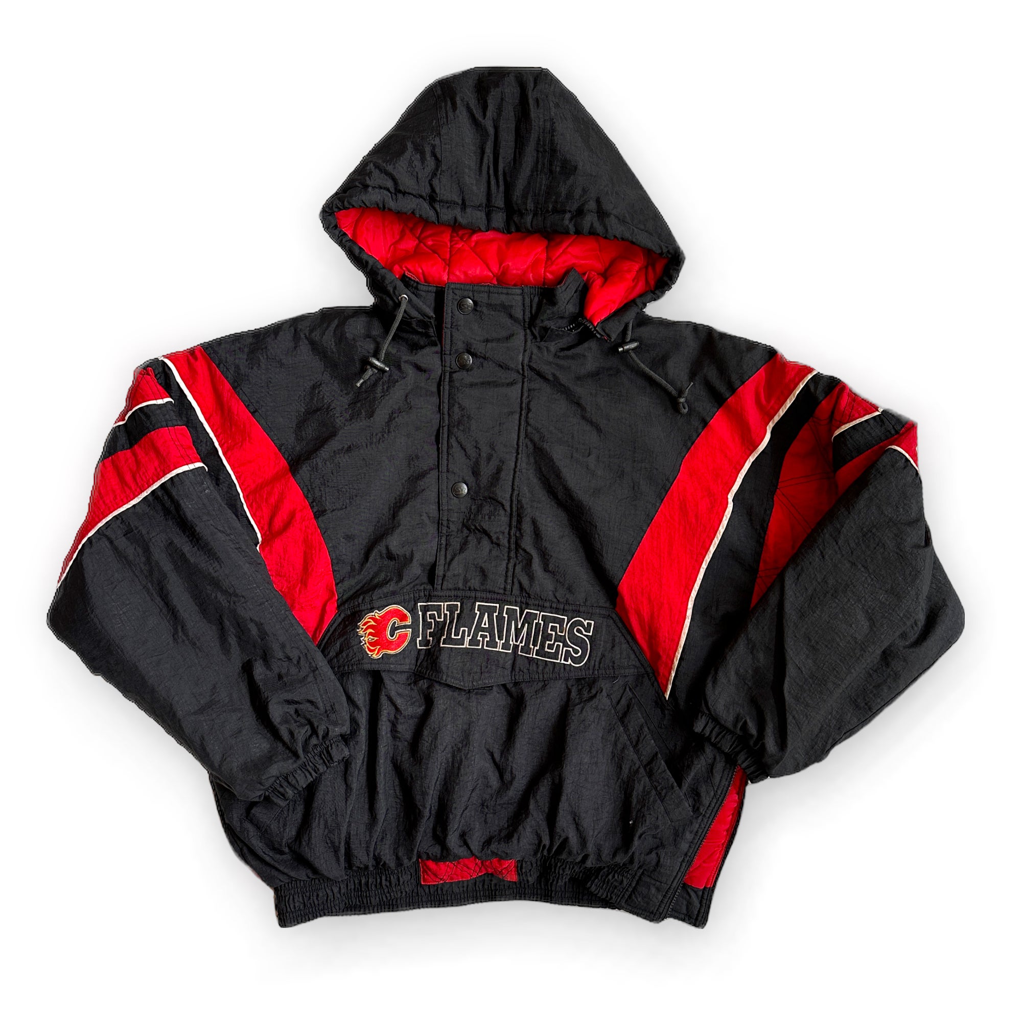 1990s Calgary Flames NHL Insulated Starter Embroidered Jacket