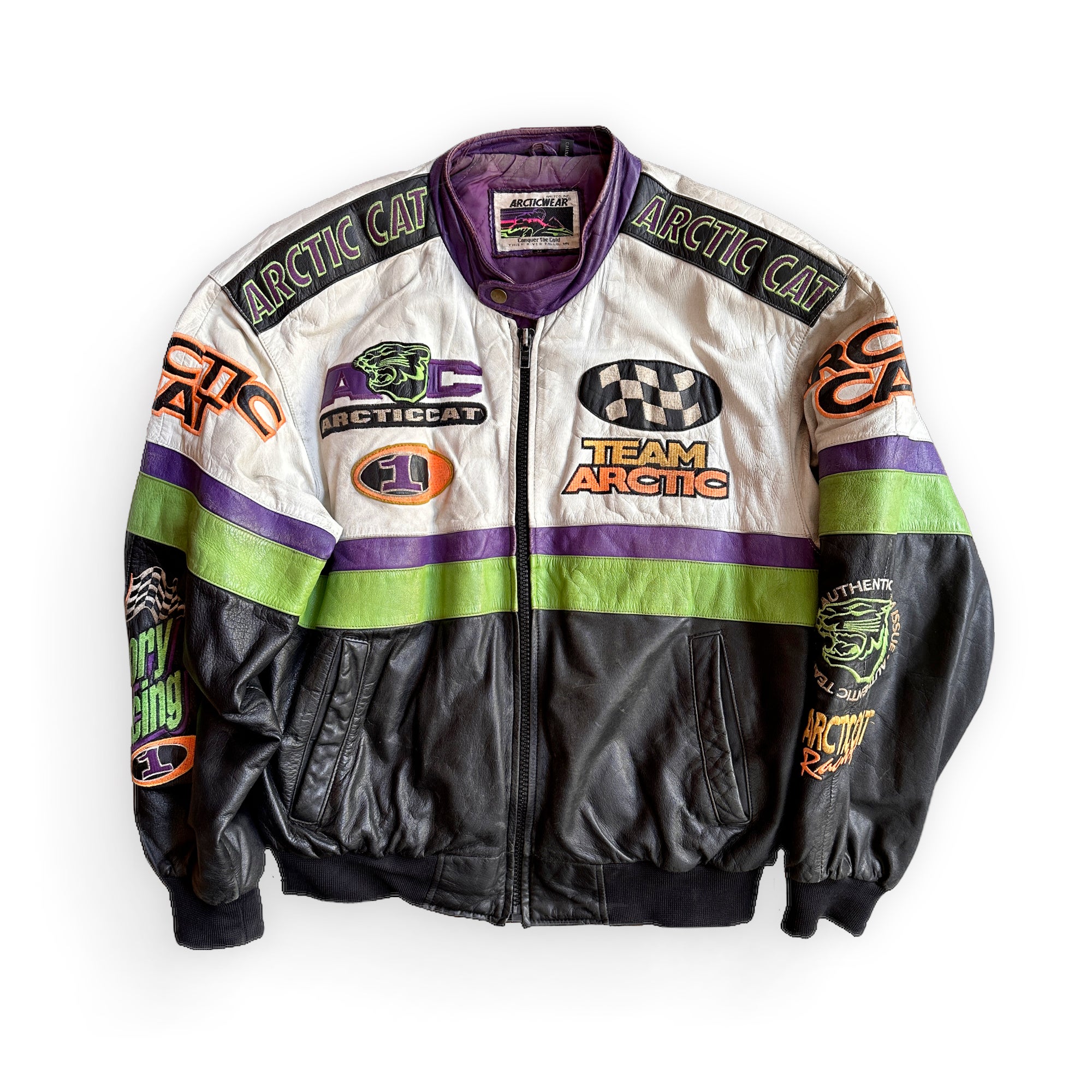 1990s Arctic Cat Team Arctic Factory Racing Embroidered Leather